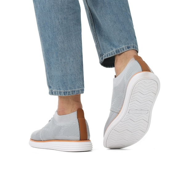 [KnitFlex Breeze] Men's Knitted Oxford Sneaker Shoes - GREY - 8